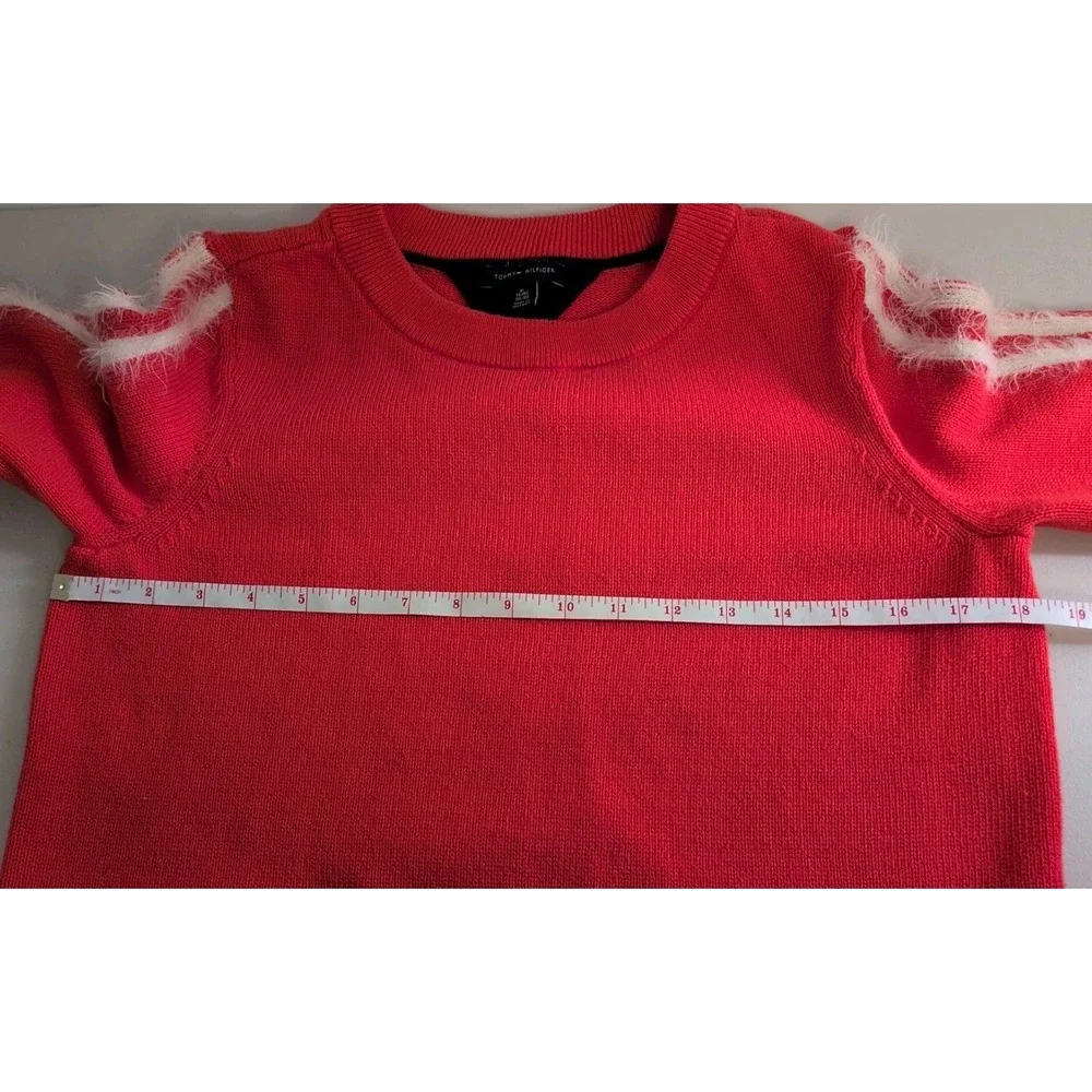 Tommy Hilfiger Women's Crewneck Pullover Sweater Red‎ w/ White Stripes size XL
